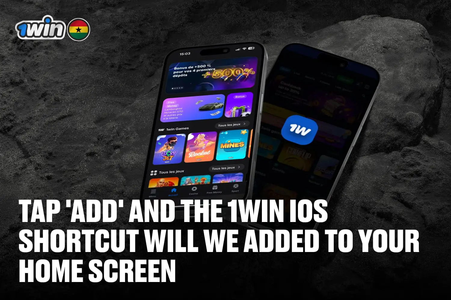 Tap 'add' and the 1win iOS shortcut will be added to your home screen